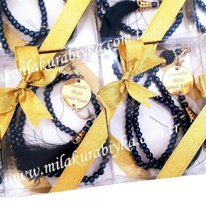 İsimli İnci Tesbih - Lacivert